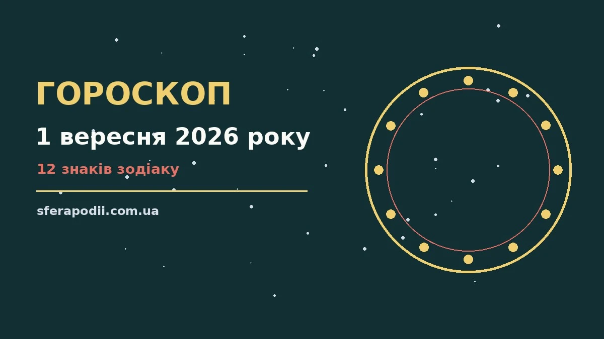 Гороскоп на 1 вересня 2026 року: настрій і шанси дня для впевненого початку дня