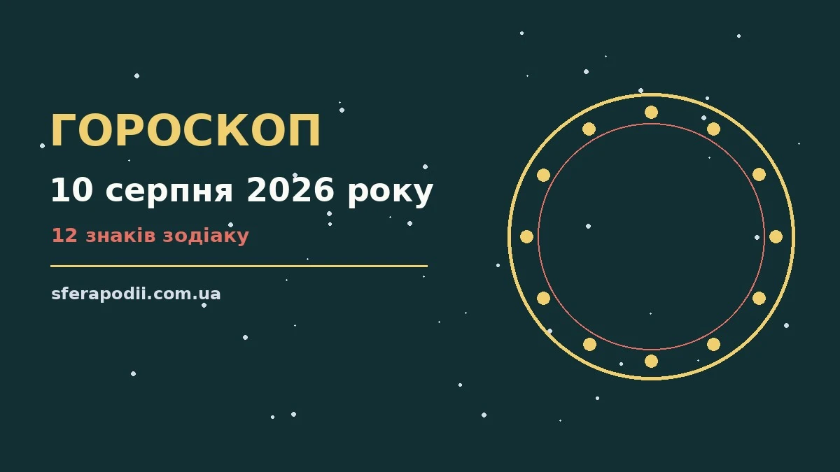 Гороскоп на 10 серпня 2026 року: настрій і шанси дня для впевненого початку дня