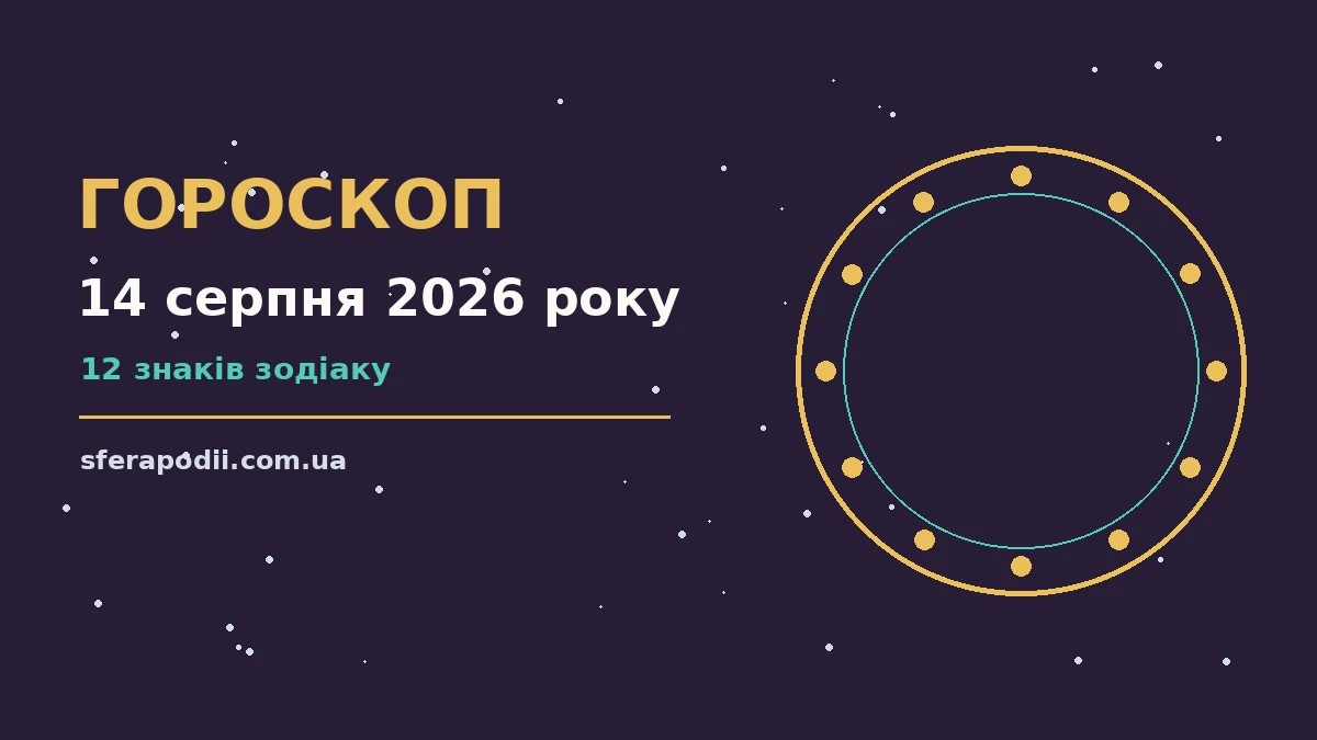 Гороскоп на 14 серпня 2026 року: настрій і шанси дня для впевненого початку дня