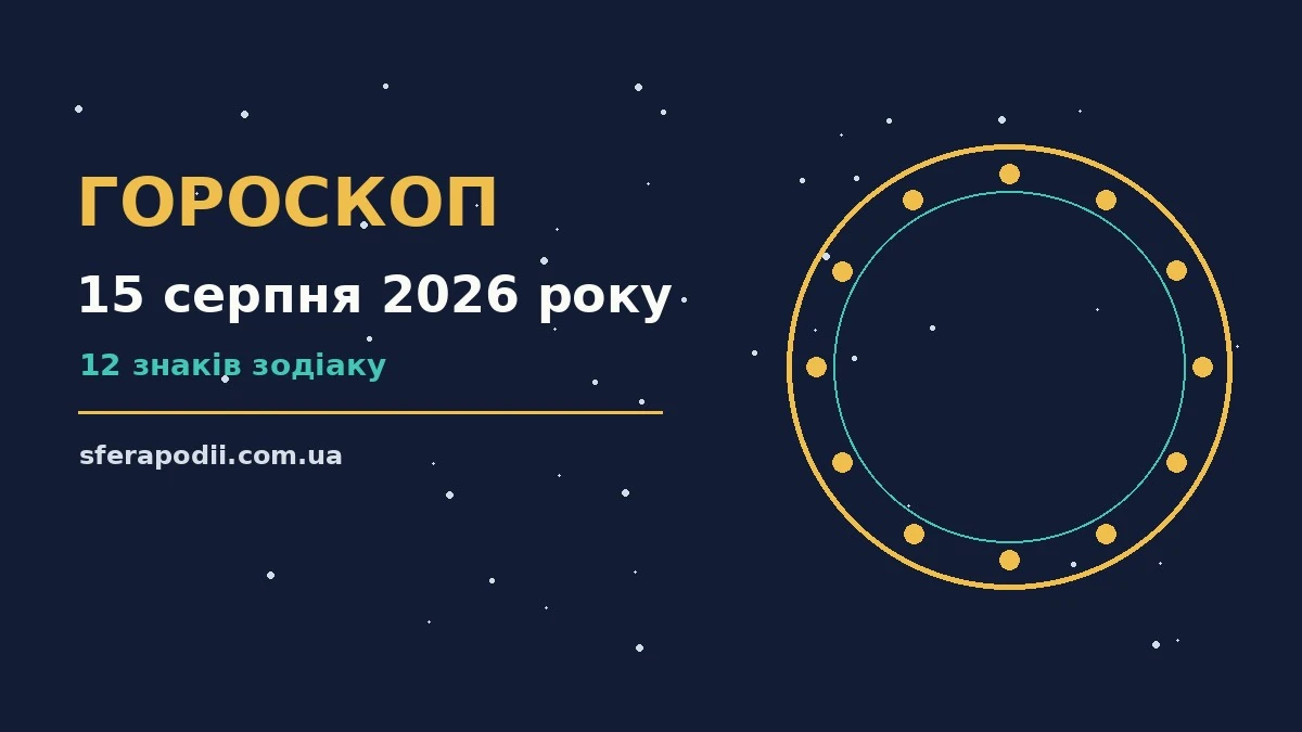Гороскоп на 15 серпня 2026 року: настрій і шанси дня для впевненого початку дня