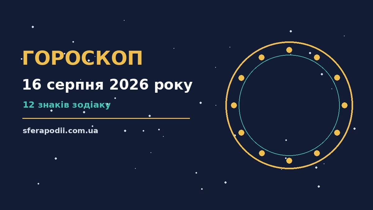Гороскоп на 16 серпня 2026 року: настрій і шанси дня для впевненого початку дня