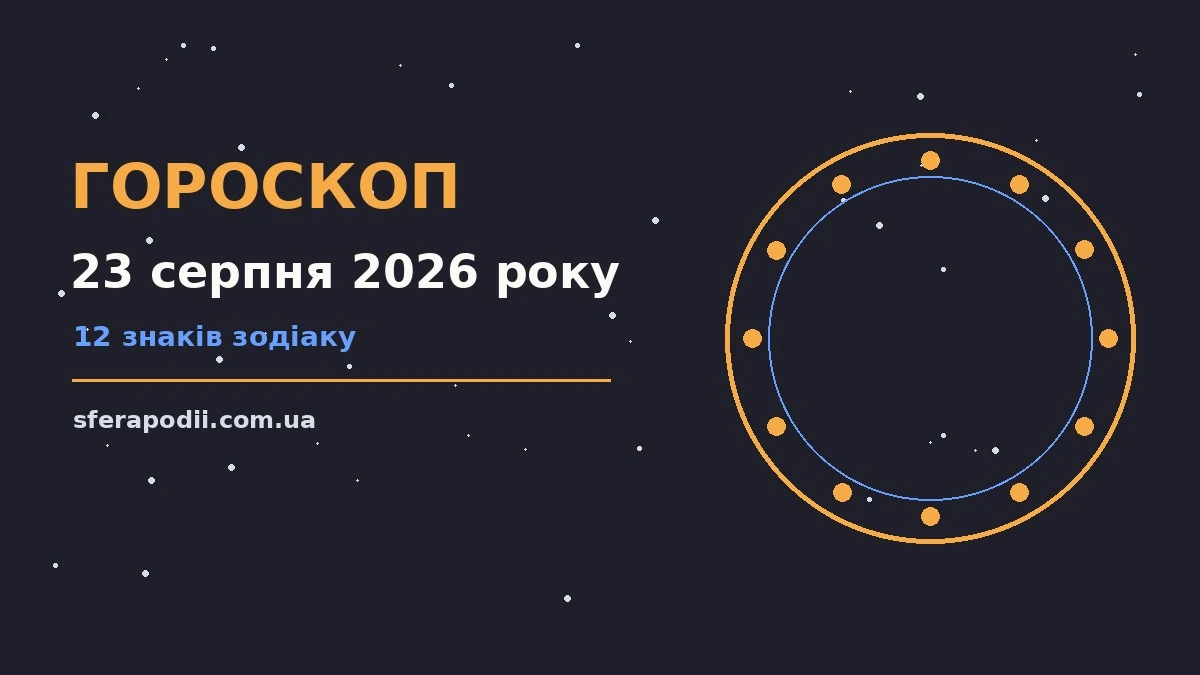 Гороскоп на 23 серпня 2026 року: настрій і шанси дня для впевненого початку дня