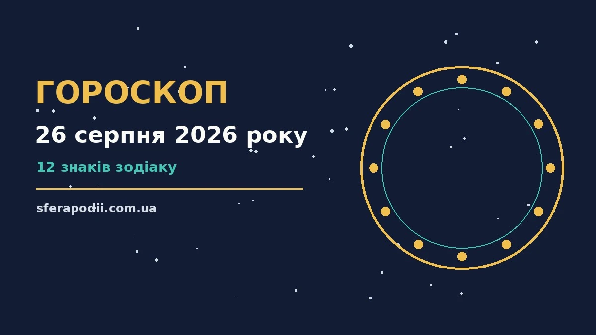 Гороскоп на 26 серпня 2026 року: настрій і шанси дня для впевненого початку дня
