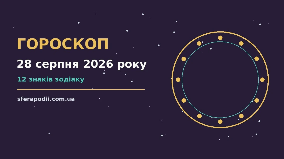Гороскоп на 28 серпня 2026 року: настрій і шанси дня для впевненого початку дня
