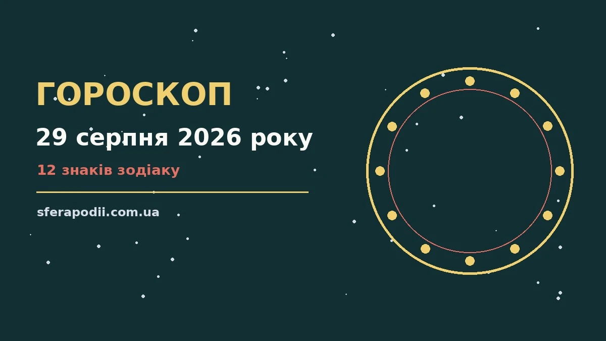 Гороскоп на 29 серпня 2026 року: настрій і шанси дня для впевненого початку дня