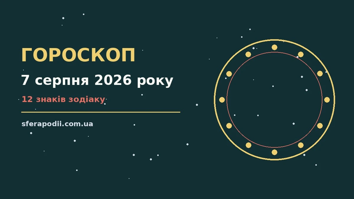 Гороскоп на 7 серпня 2026 року: настрій і шанси дня для впевненого початку дня