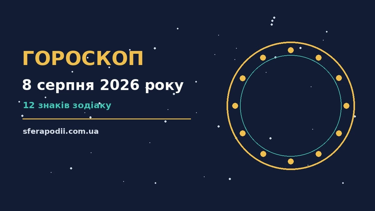 Гороскоп на 8 серпня 2026 року: настрій і шанси дня для впевненого початку дня