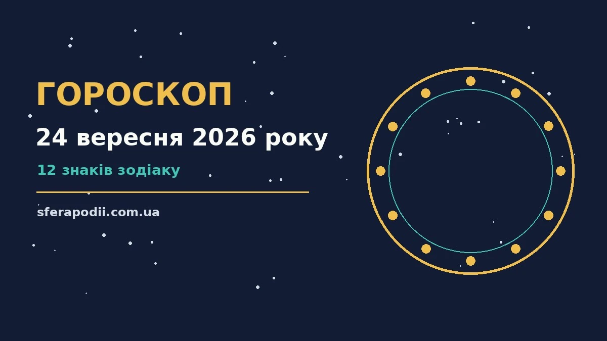 Гороскоп на 24 вересня 2026 року: настрій і шанси дня для впевненого початку дня