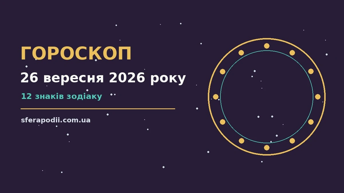 Гороскоп на 26 вересня 2026 року: настрій і шанси дня для впевненого початку дня