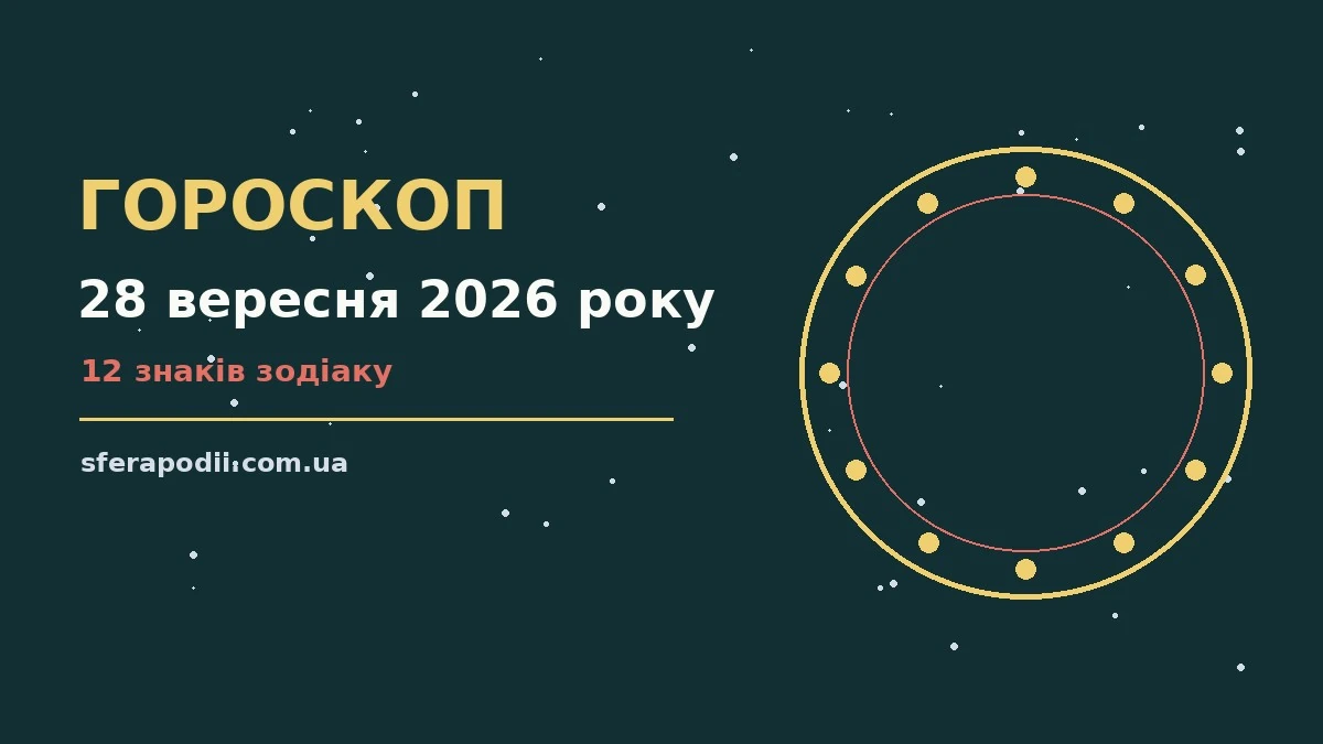 Гороскоп на 28 вересня 2026 року: настрій і шанси дня для впевненого початку дня